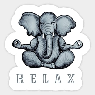 Relax Yoga Elephant Sticker